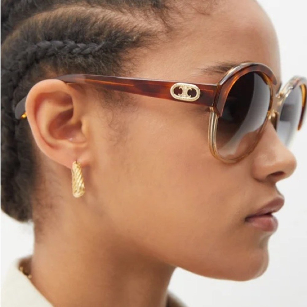 CELINE SPOTTED HAVANA MAILLON TRIOMPHE CL40154I SUNGLASSES - Picture 9 of 9